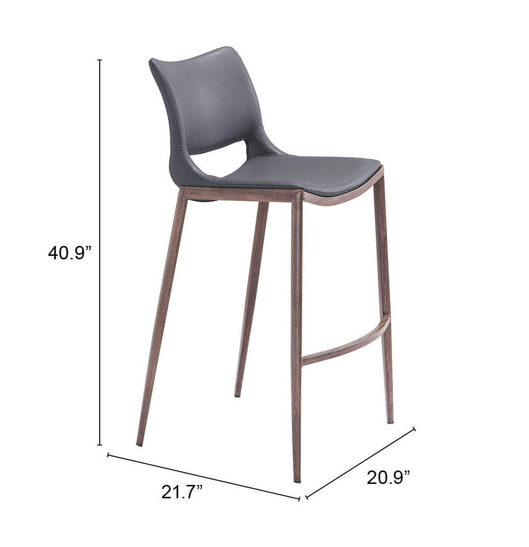 Ace Dark Gray & Walnut Barstool (Set of 2) by Zuomod at Eve Furniture
