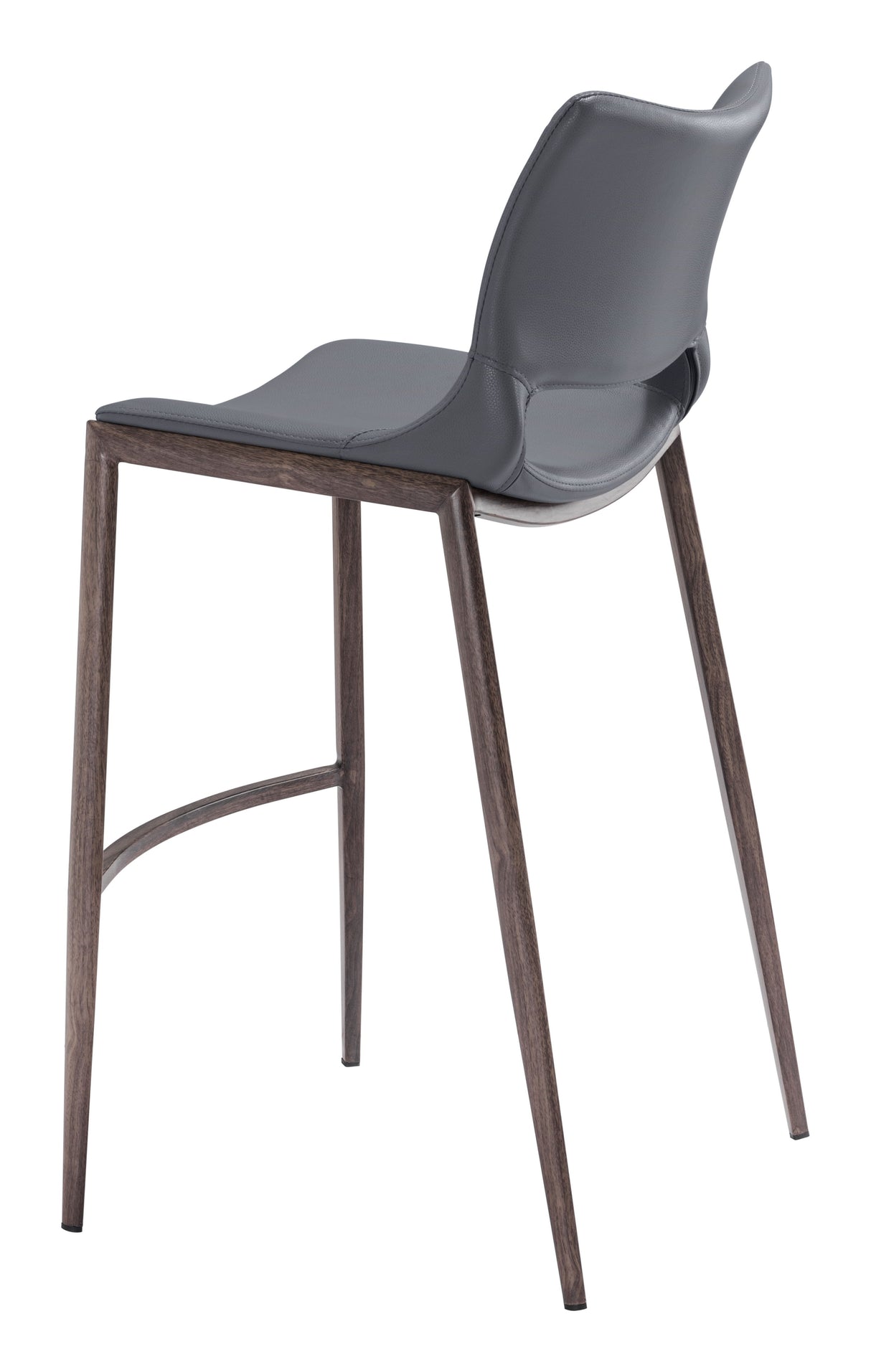 Ace Dark Gray & Walnut Barstool (Set of 2) by Zuomod at Eve Furniture