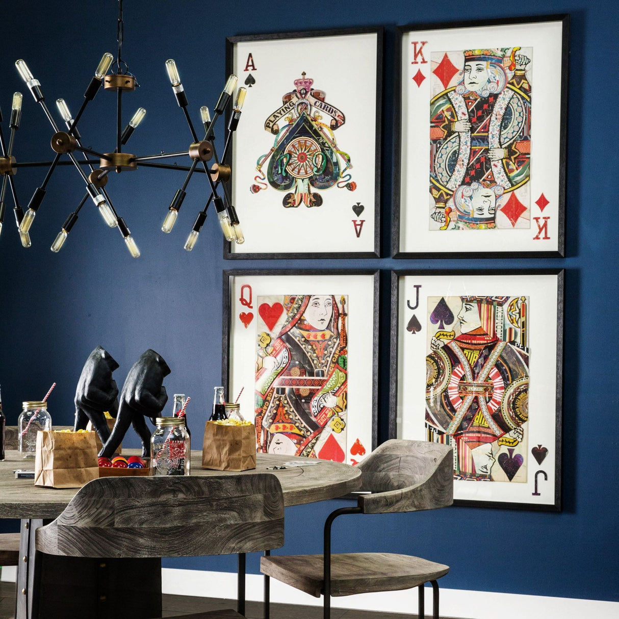 Ace of Spades II Playing Card a Paper Mosaik Collage Framed Art Under Glass by Mercana at Eve Furniture