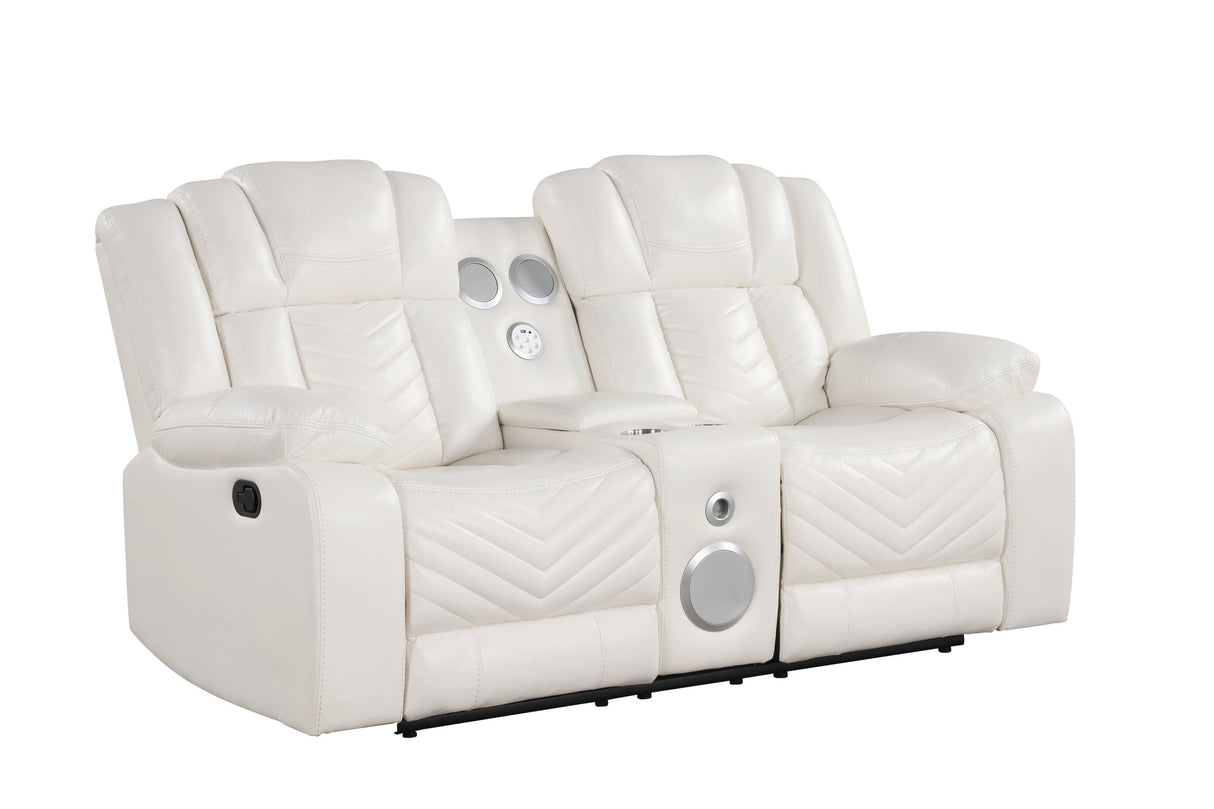 Ace White 3-Piece Reclining Living Room Set by Happy Homes at Eve Furniture
