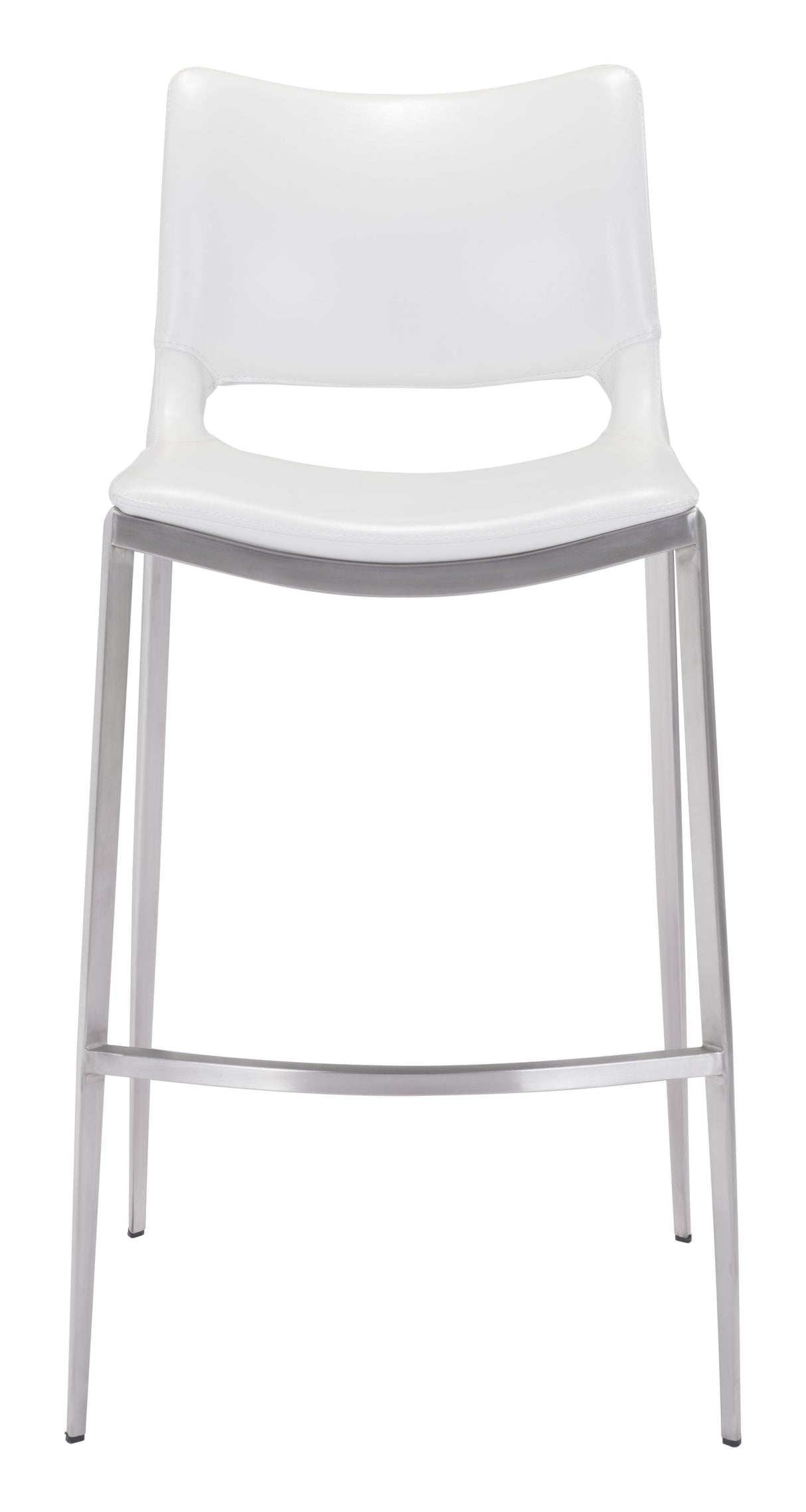 Ace White & Silver Barstool (Set of 2) by Zuomod at Eve Furniture