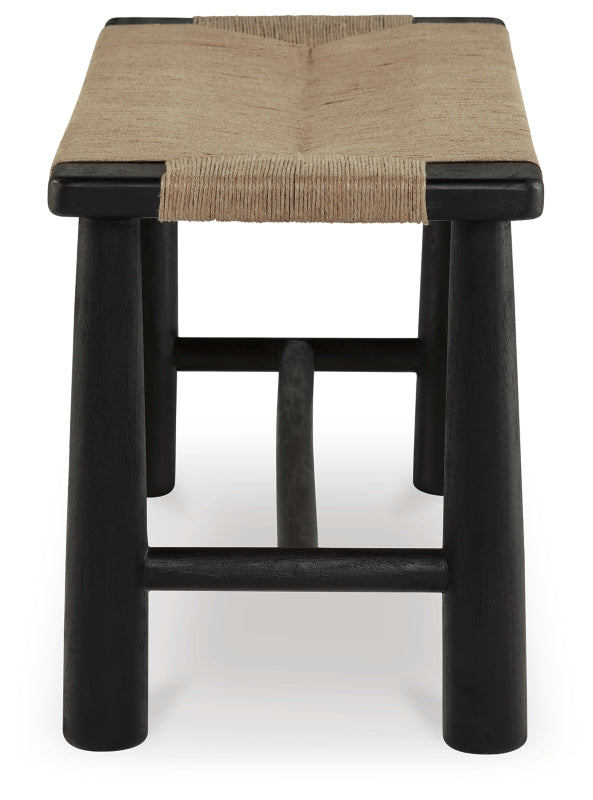 Acerman Black/Natural Accent Bench by Ashley at Eve Furniture