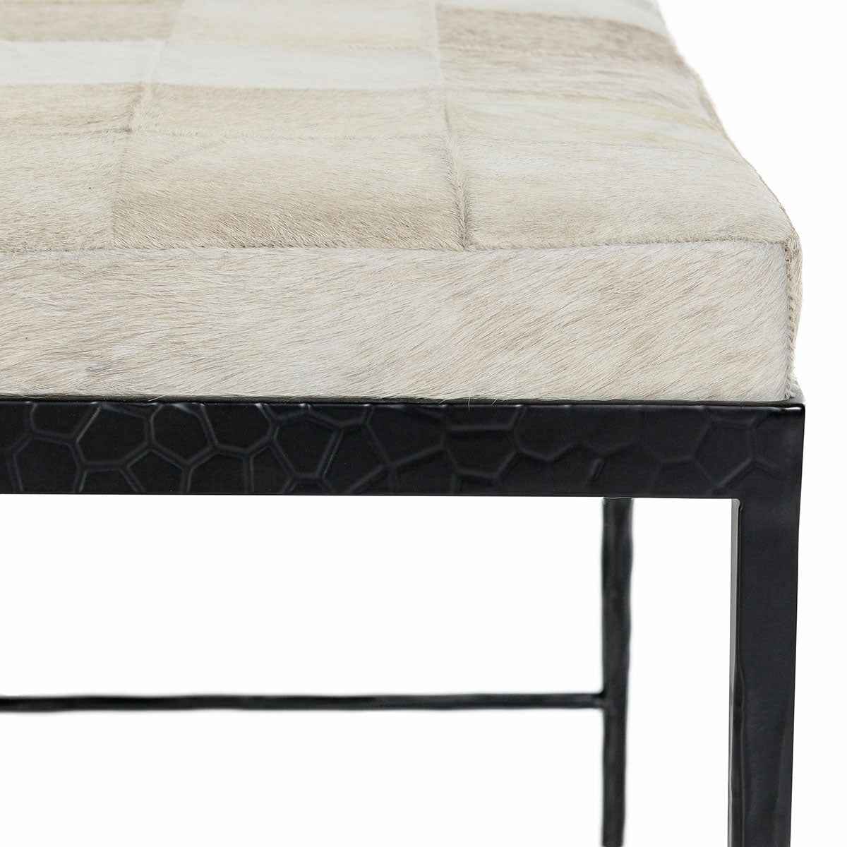Achen Ivory Hide 28" Bench by Classic Home at Eve Furniture