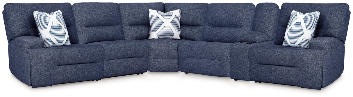 Acklen Place Navy 6-Piece Dual Power Reclining Modular Sectional by Ashley at Eve Furniture