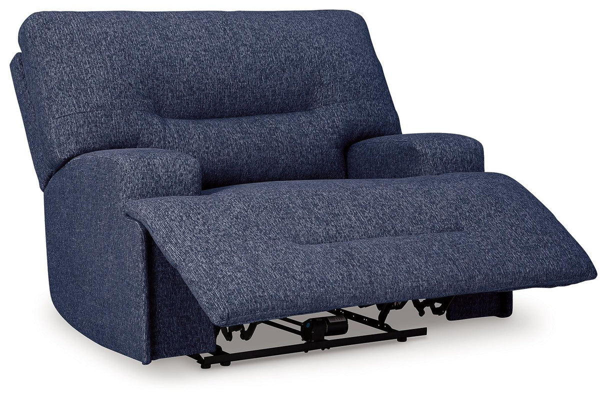 Acklen Place Navy Oversized Power Recliner by Ashley at Eve Furniture