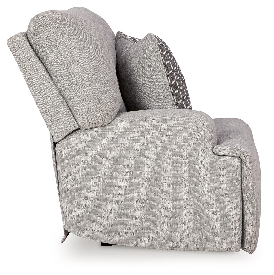 Acklen Place Pewter 5-Piece Dual Power Reclining Modular Sectional by Ashley at Eve Furniture