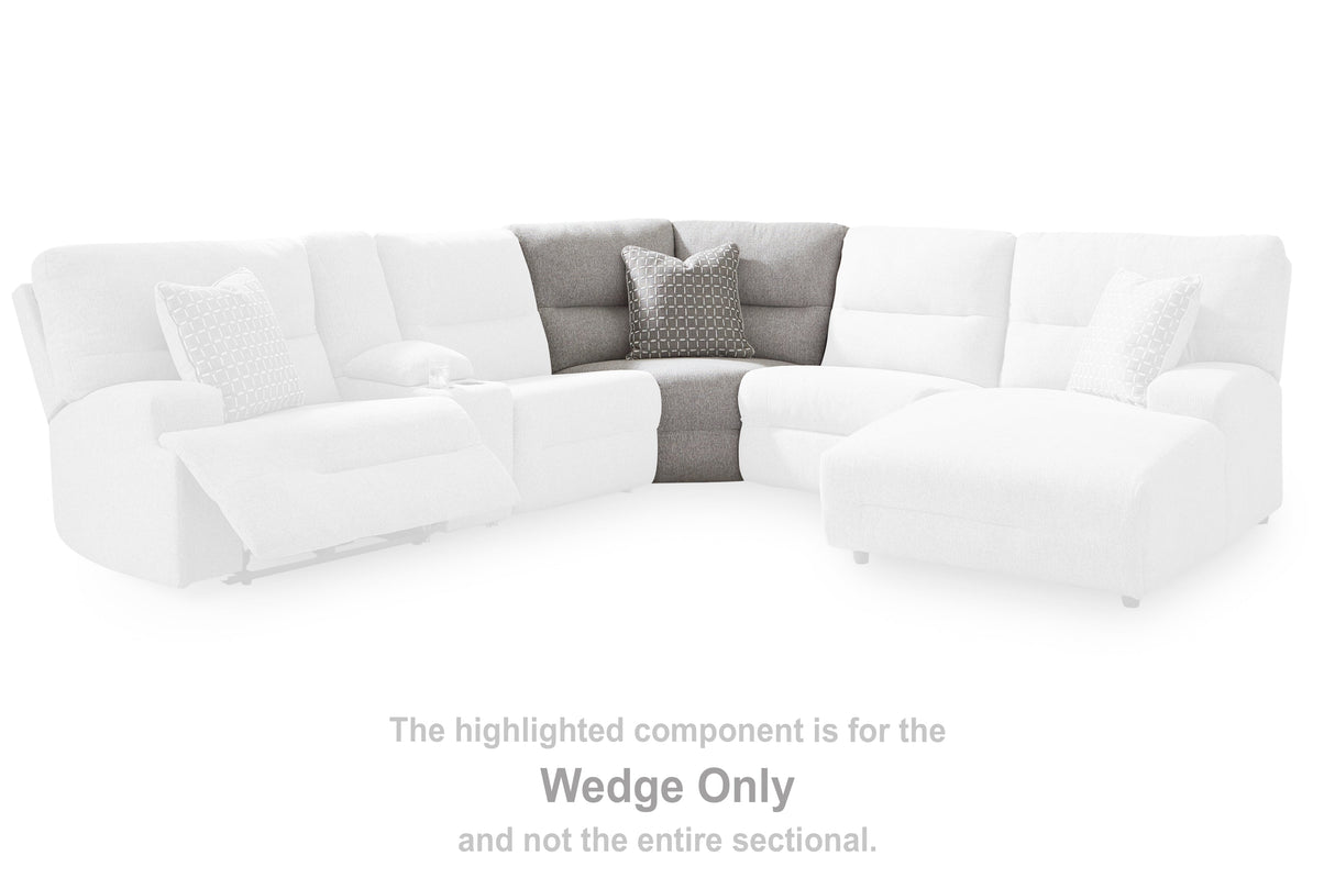 Acklen Place Pewter 5-Piece Dual Power Reclining Modular Sectional by Ashley at Eve Furniture