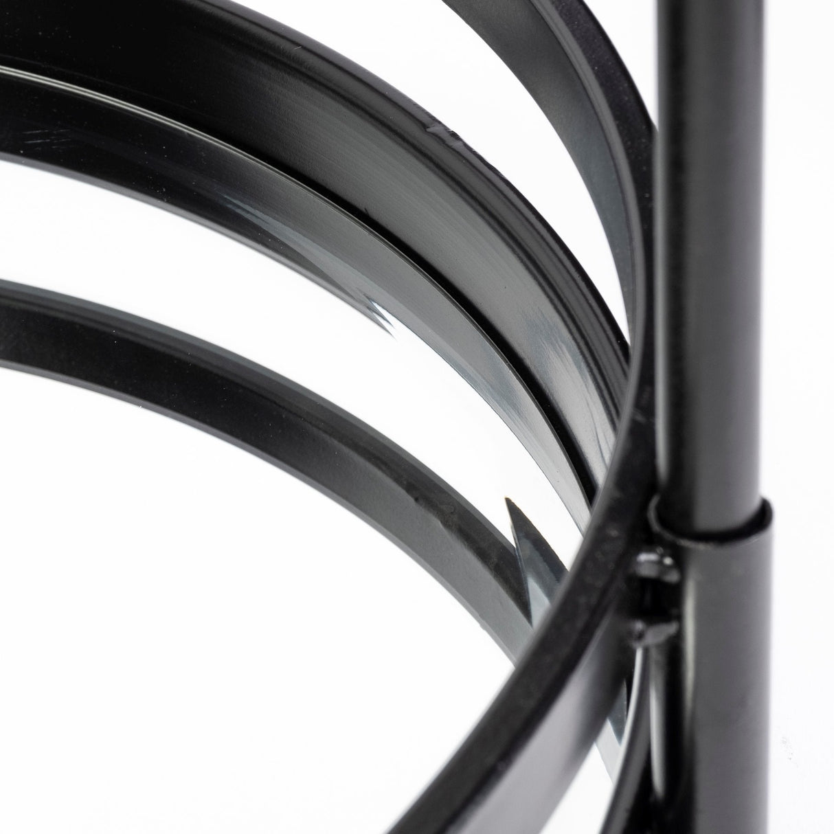 Ada Round Shape Black Metal Frame Two-Tier w/Glass Shelf Bar Cart by Mercana at Eve Furniture