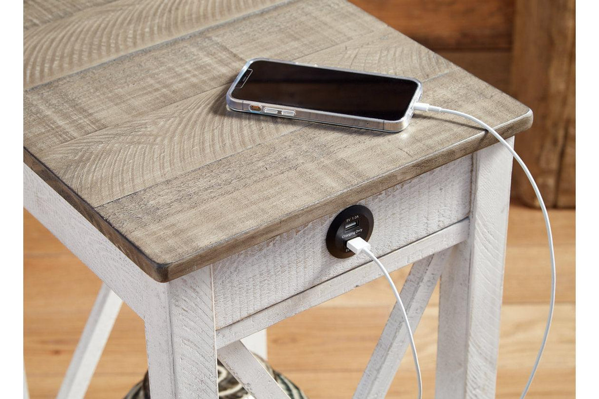 Adalane White/Gray Accent Table by Ashley at Eve Furniture