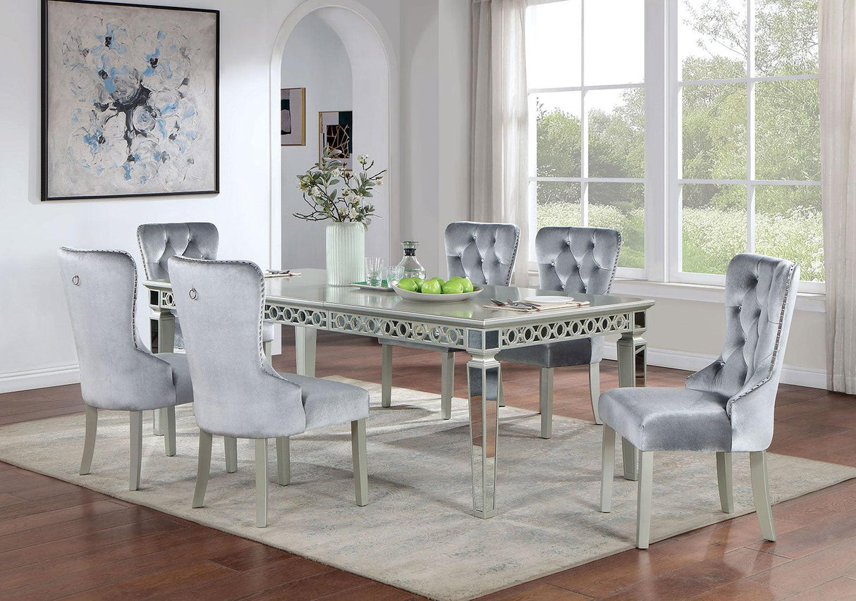 Adalia Silver/Dark Gray Dining Table Only by Furniture of America at Eve Furniture