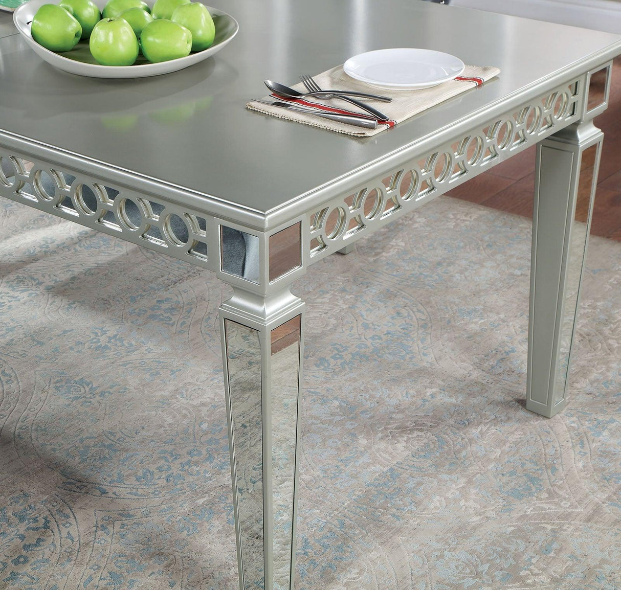 Adalia Silver/Dark Gray Dining Table Only by Furniture of America at Eve Furniture