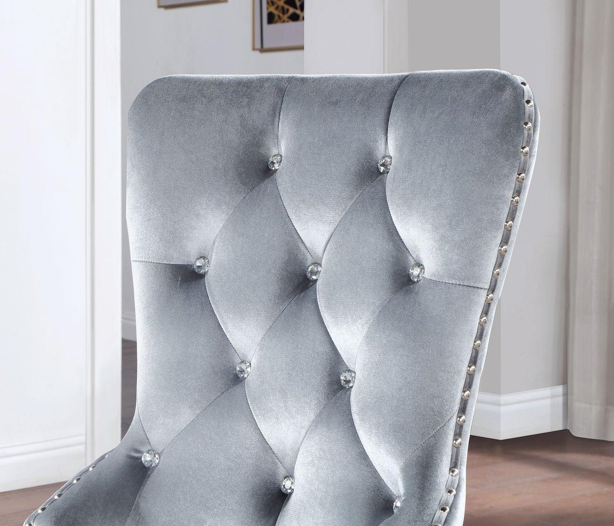 Adalia Silver/Dark Gray Chair (2/Ctn) by Furniture of America at Eve Furniture