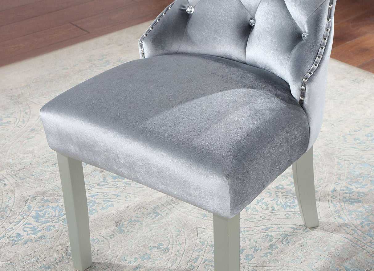Adalia Silver/Dark Gray Chair (2/Ctn) by Furniture of America at Eve Furniture