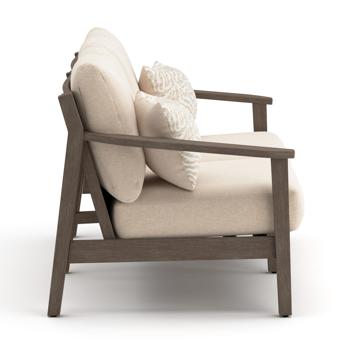 Adams Lane Dark Brown/Beige Outdoor Loveseat by Ashley at Eve Furniture