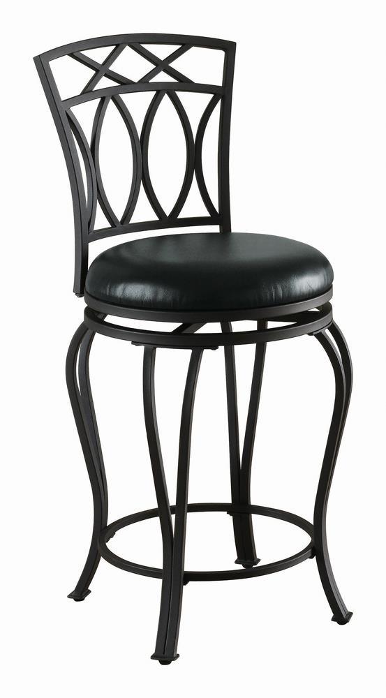 Adamsville Black Upholstered Swivel Counter Height Stool by Coaster at Eve Furniture