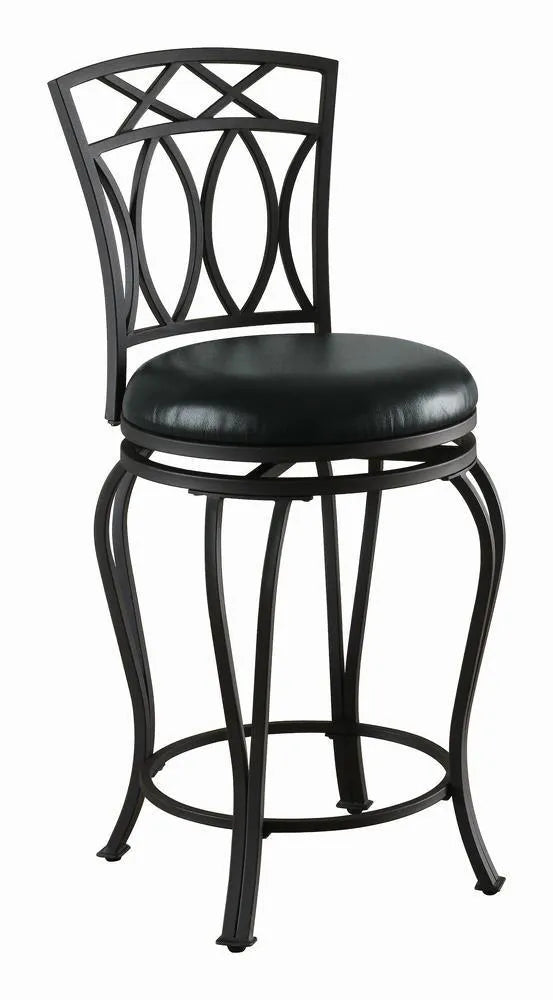 Adamsville Black Upholstered Swivel Counter Height Stool by Coaster at Eve Furniture