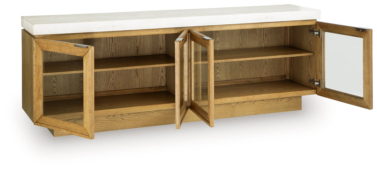 Adanworth Light Brown/Gray Accent Cabinet by Ashley at Eve Furniture