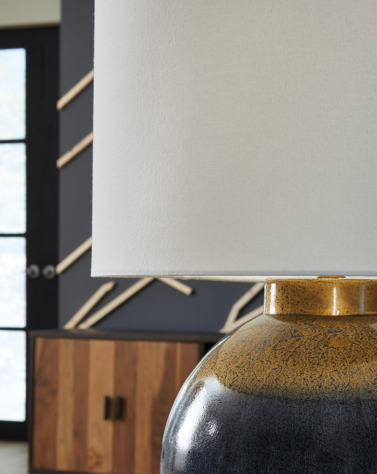 Adara Blue/Gold Finish Table Lamp by Ashley at Eve Furniture