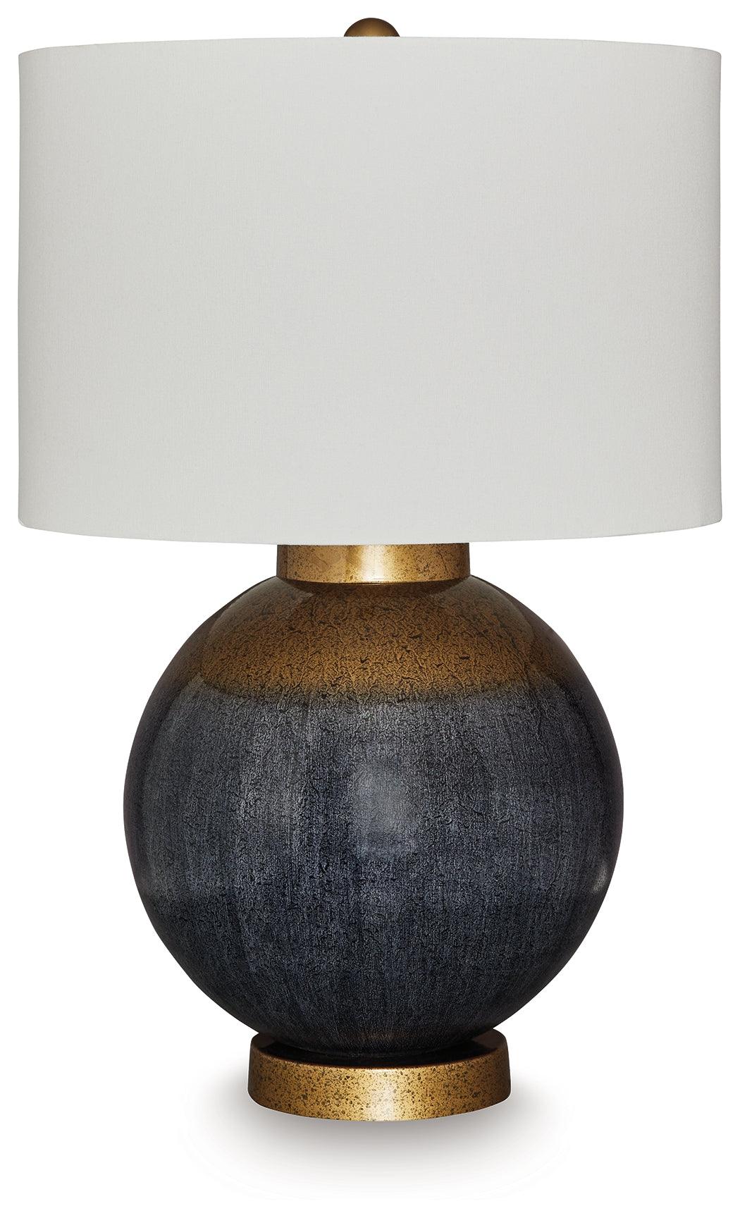 Adara Blue/Gold Finish Table Lamp by Ashley at Eve Furniture