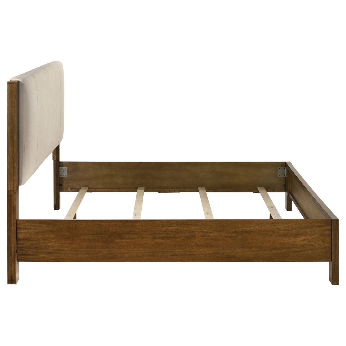 Adderley Cream/Warm Brown Eastern King Wood Panel Bed by Coaster at Eve Furniture