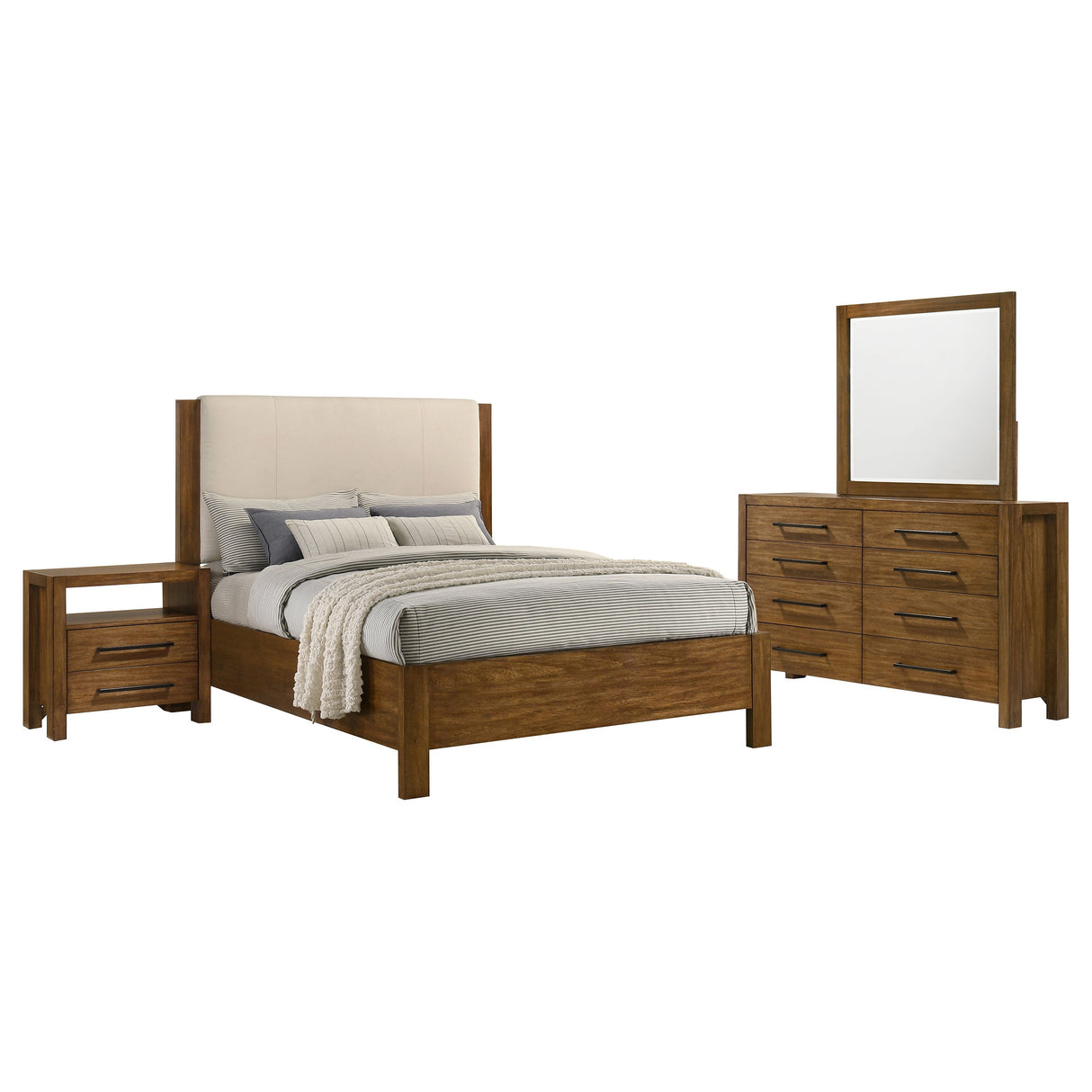 Adderley Warm Brown 4-piece Queen Bedroom Set by Coaster at Eve Furniture