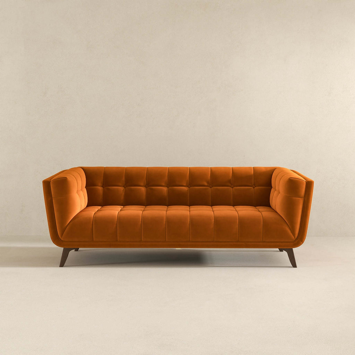 Addison Large Burnt-Orange Velvet Sofa by Ashcroft Furniture at Eve Furniture