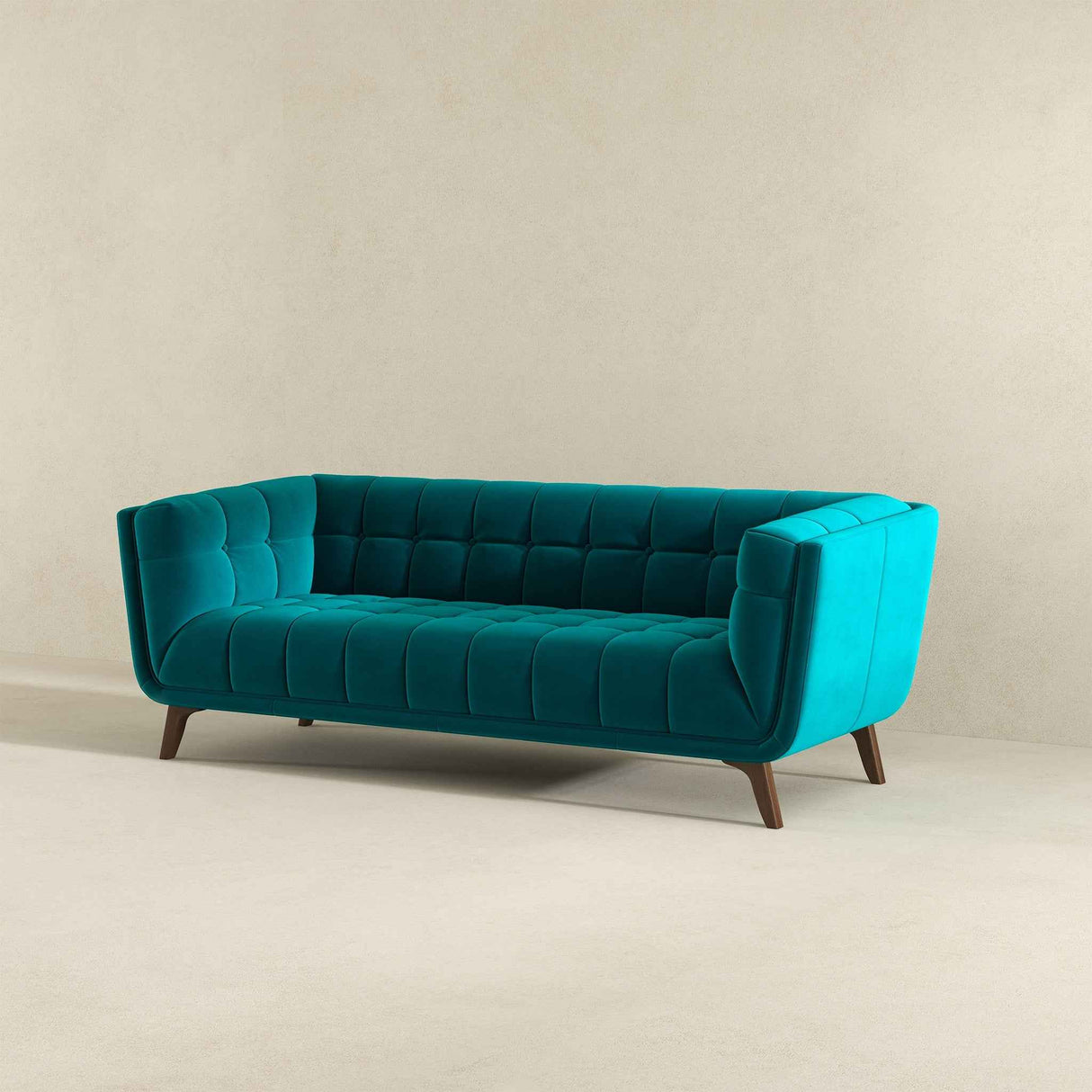 Addison Large Teal Velvet Sofa by Ashcroft Furniture at Eve Furniture