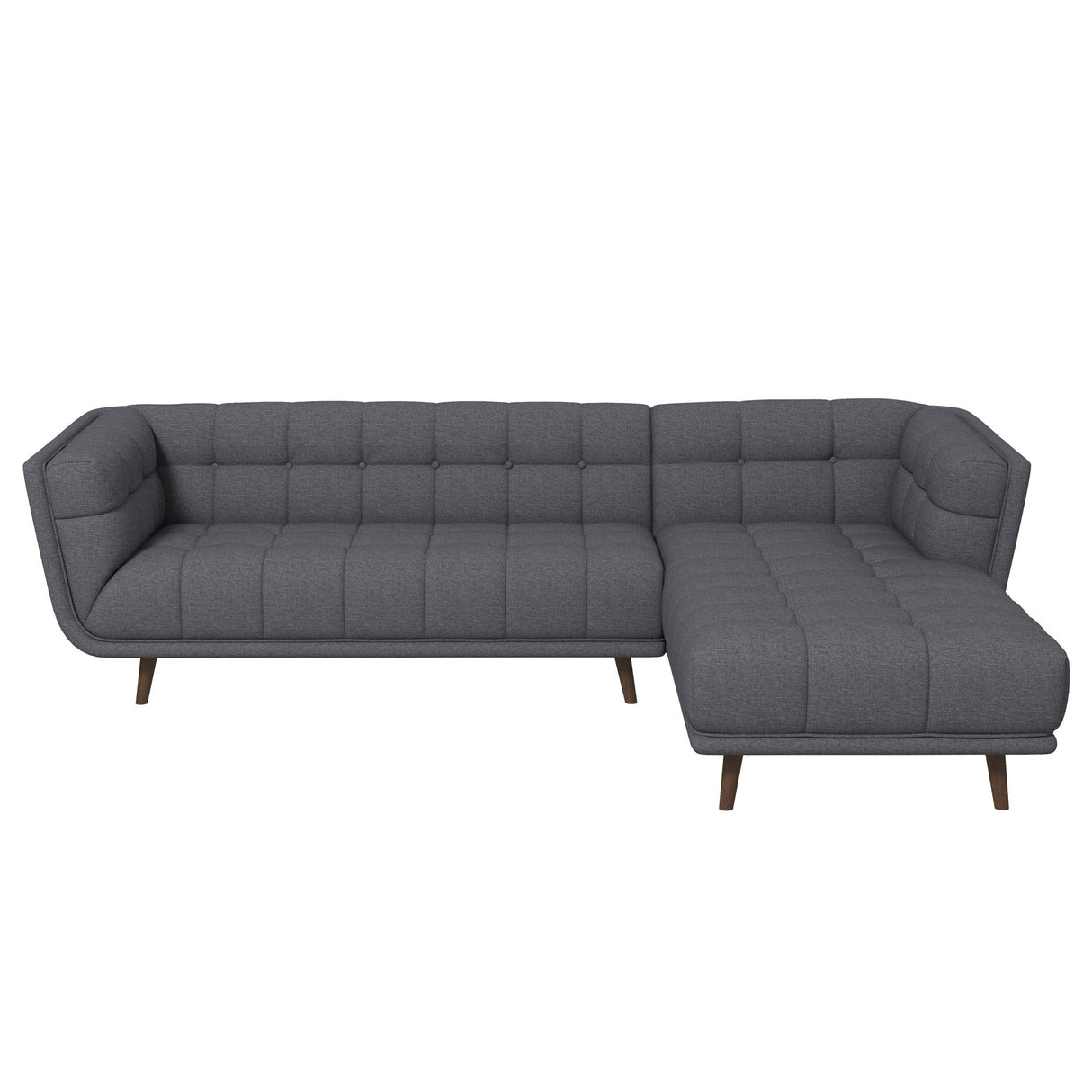 Addison Right Sectional Ash Grey Fabric Sofa by Ashcroft Furniture at Eve Furniture