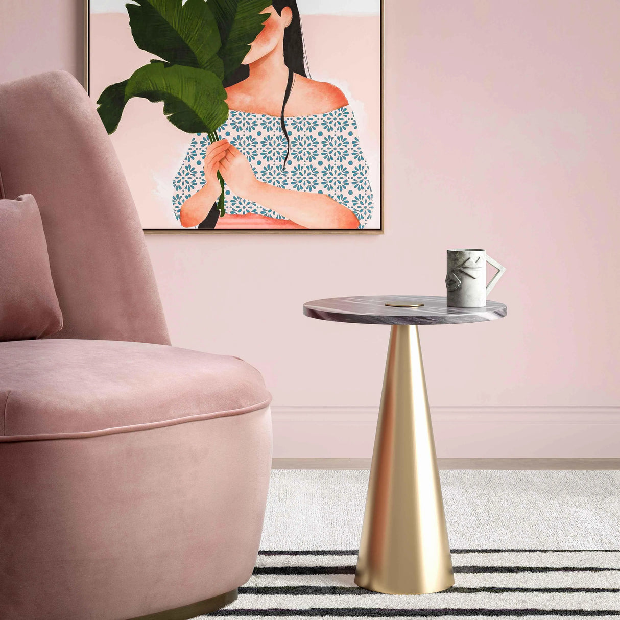 Addyson Marble Side Table by TOV Furniture at Eve Furniture
