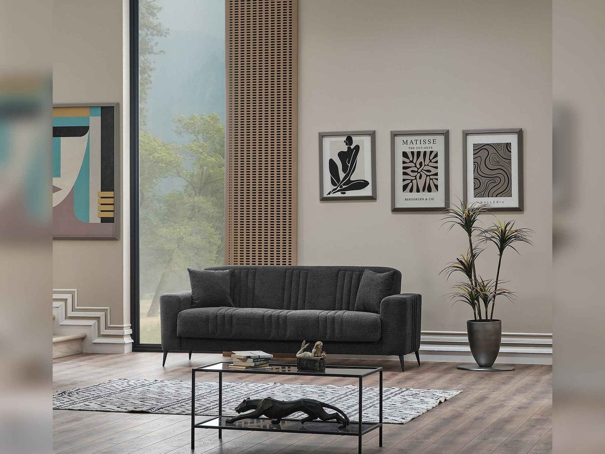 Adela Anthracaite Convertible Sofa by Furnia at Eve Furniture