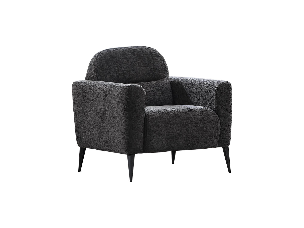 Adela Anthracite 3-pieces (Sofa & Loveseat & Chair) Livingroom Set by Furnia at Eve Furniture