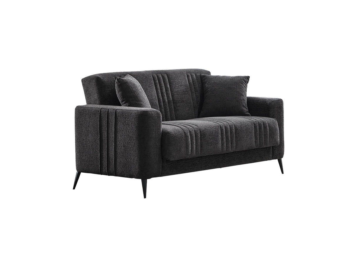 Adela Anthracite 3-pieces (Sofa & Loveseat & Chair) Livingroom Set by Furnia at Eve Furniture