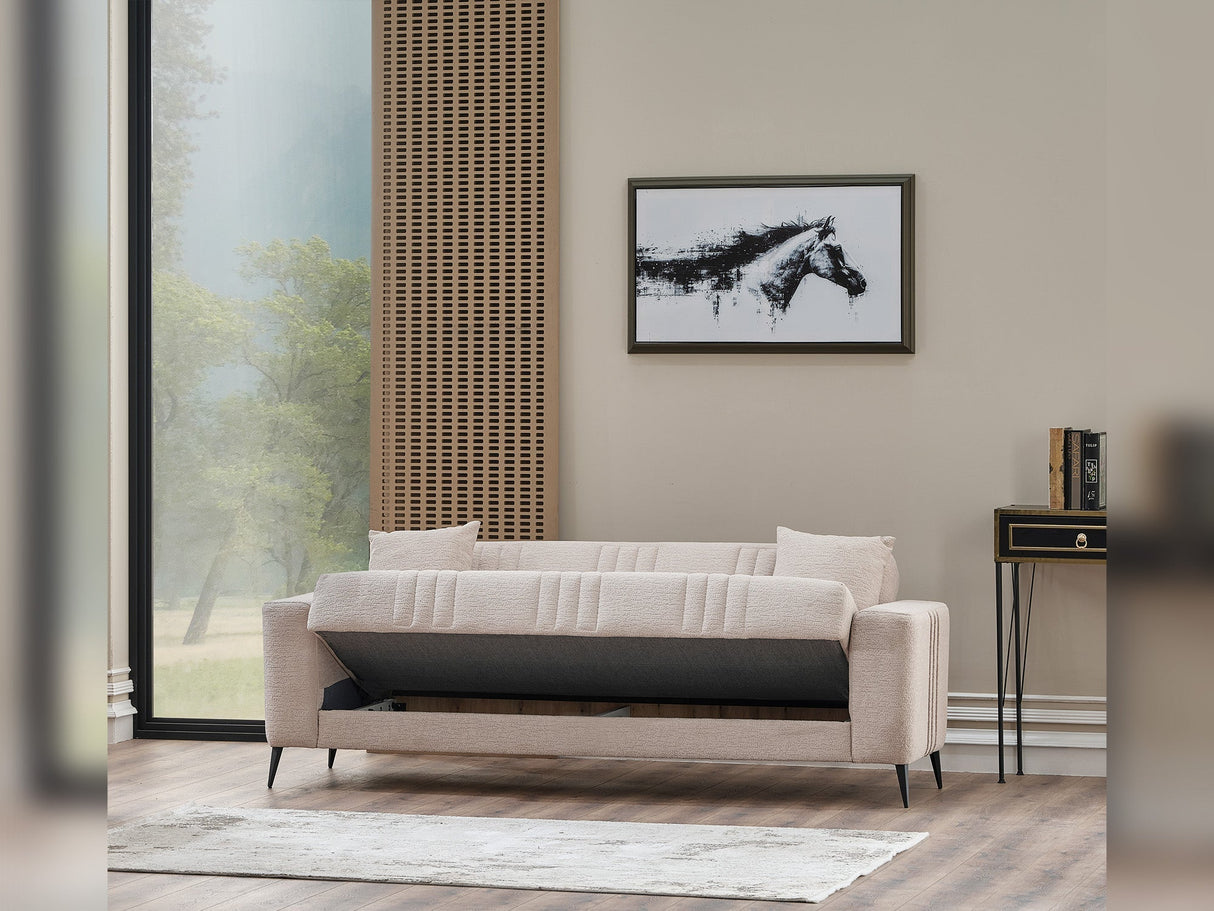 Adela Cream 3-pieces (Sofa & Loveseat & Chair) Livingroom Set by Furnia at Eve Furniture