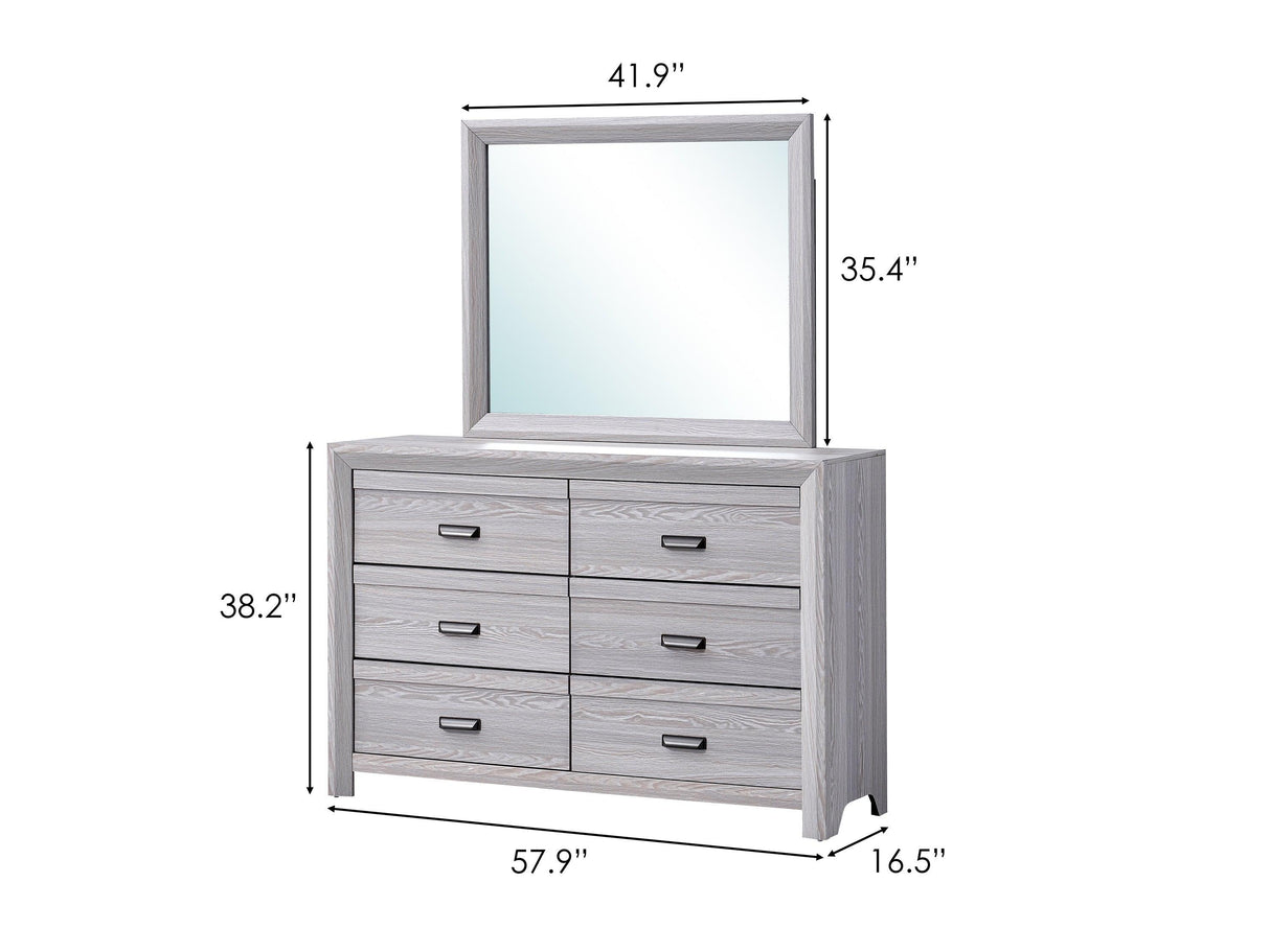 Adelaide Driftwood Dresser Mirror by Crown Mark at Eve Furniture