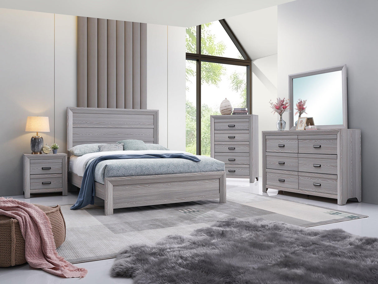 Adelaide Driftwood Queen Panel Bed by Crown Mark at Eve Furniture