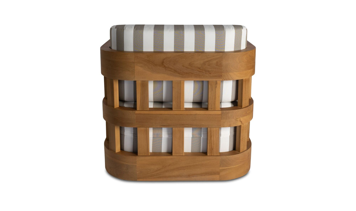 Adelaide Outdoor Accent Chair Brown Stripe by Moe's Home at Eve Furniture