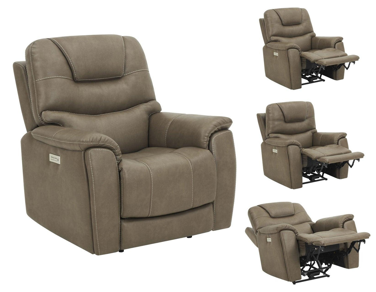 Adelaide Caramel Vegan Leather Dual-Power Zero-Gravity Recliner by Steve Silver at Eve Furniture