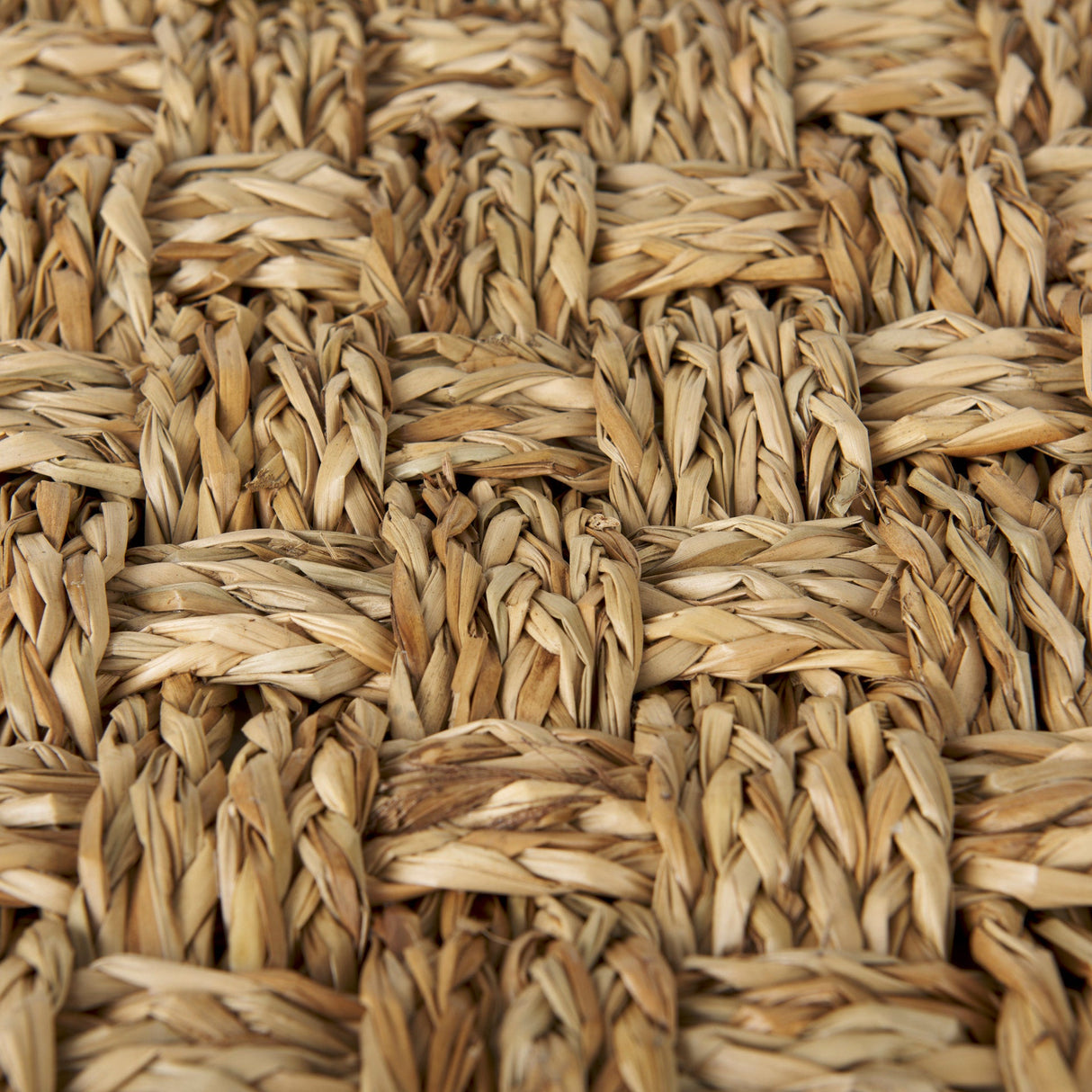 Adele 17.7L x 17.7W x 17.7H Medium Brown Seagrass Woven Square Pouf by Mercana at Eve Furniture