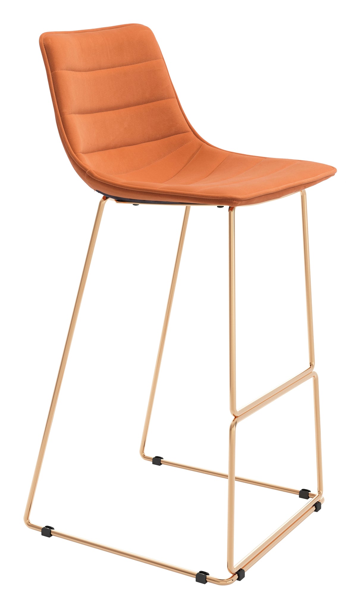 Adele Orange & Gold Barstool (Set of 2) by Zuomod at Eve Furniture