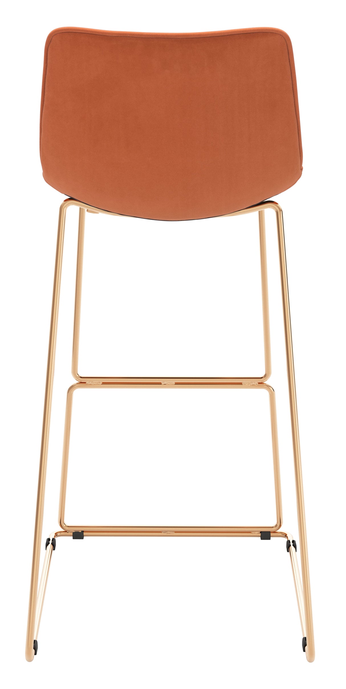 Adele Orange & Gold Barstool (Set of 2) by Zuomod at Eve Furniture