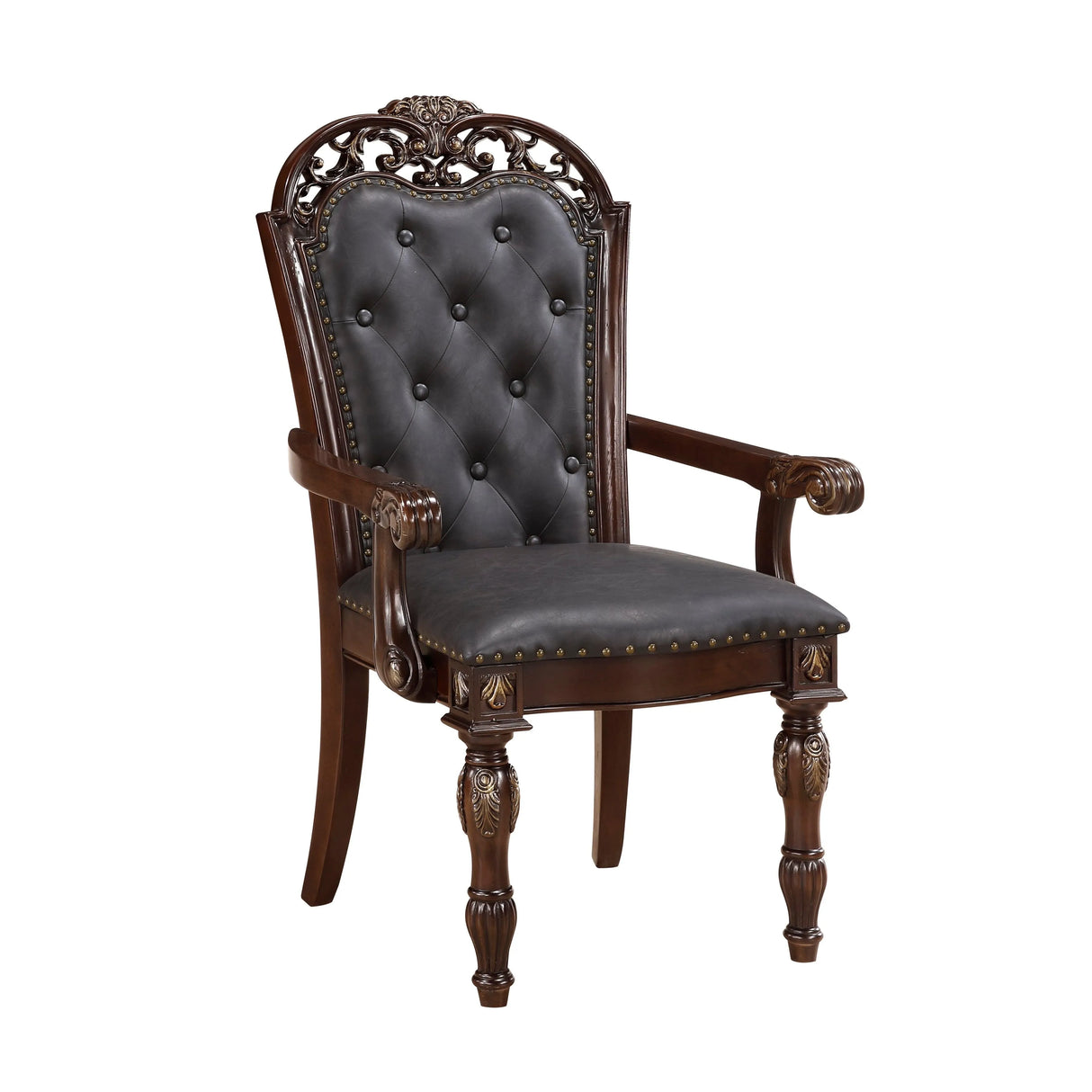 Adelina Cherry Dining Arm Chair, Set of 2 by Homelegance at Eve Furniture