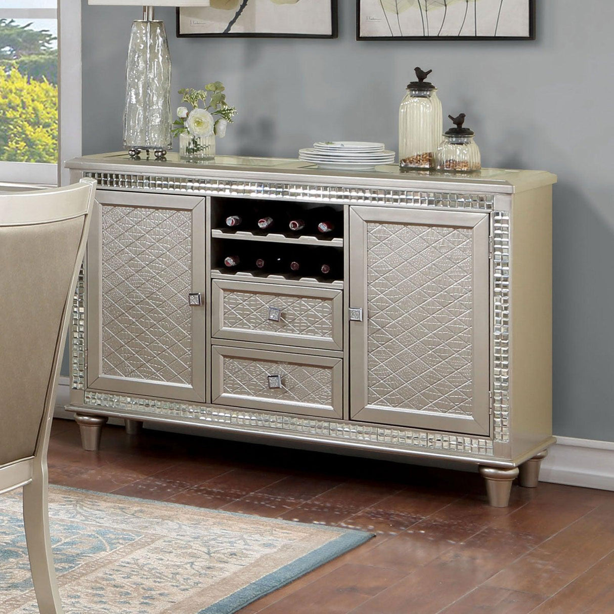 Adelina Champagne Server by Furniture of America at Eve Furniture