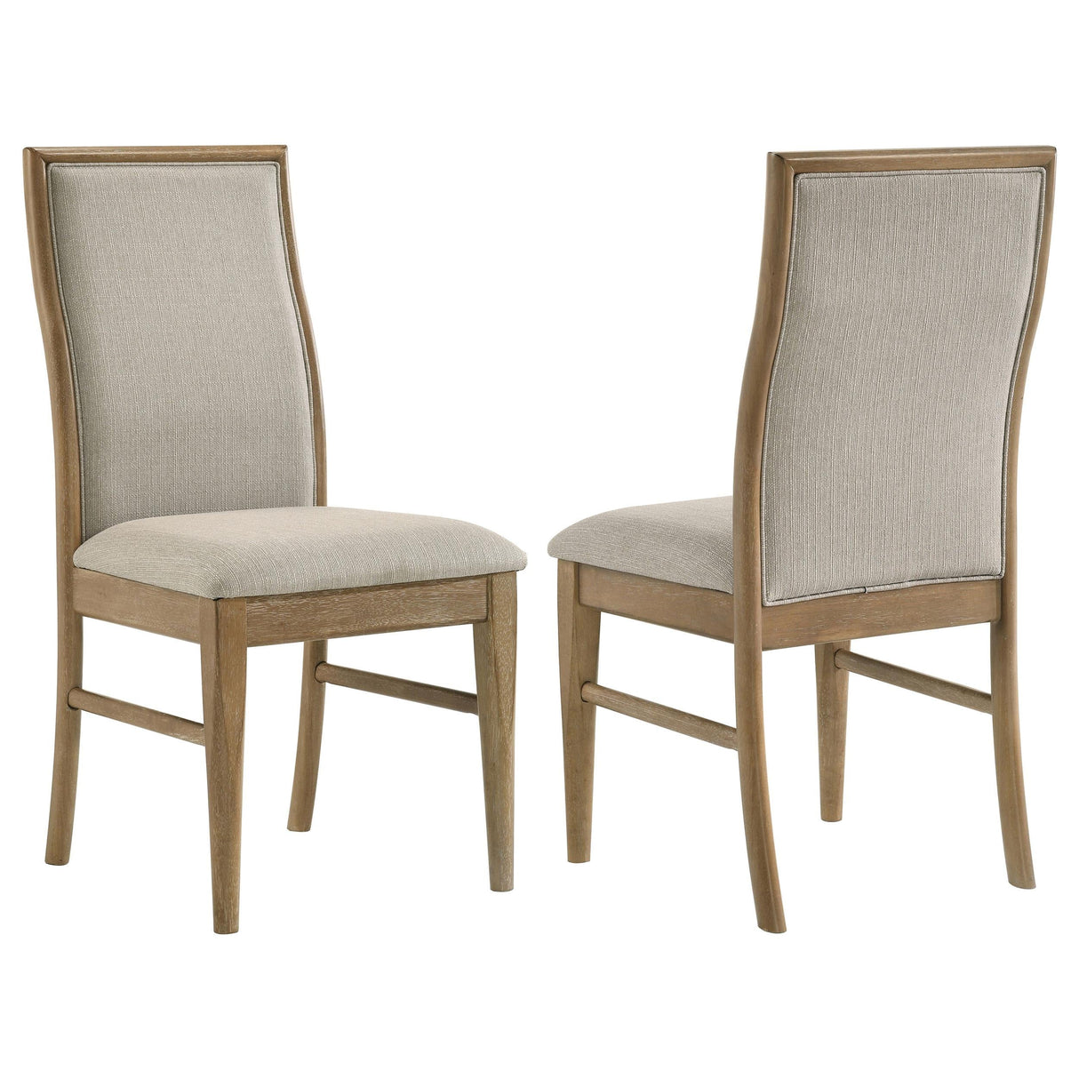 Adina Barley and Distressed Light Brown Upholstered Dining Side Chair, Set of 2 by Coaster at Eve Furniture
