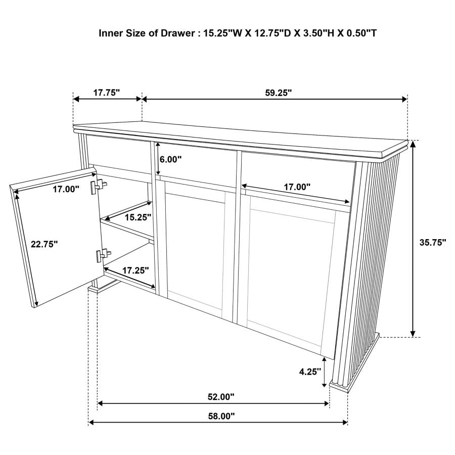 Adina Distressed Light Brown 10-Piece Extension Dining Set with Sideboard by Coaster at Eve Furniture