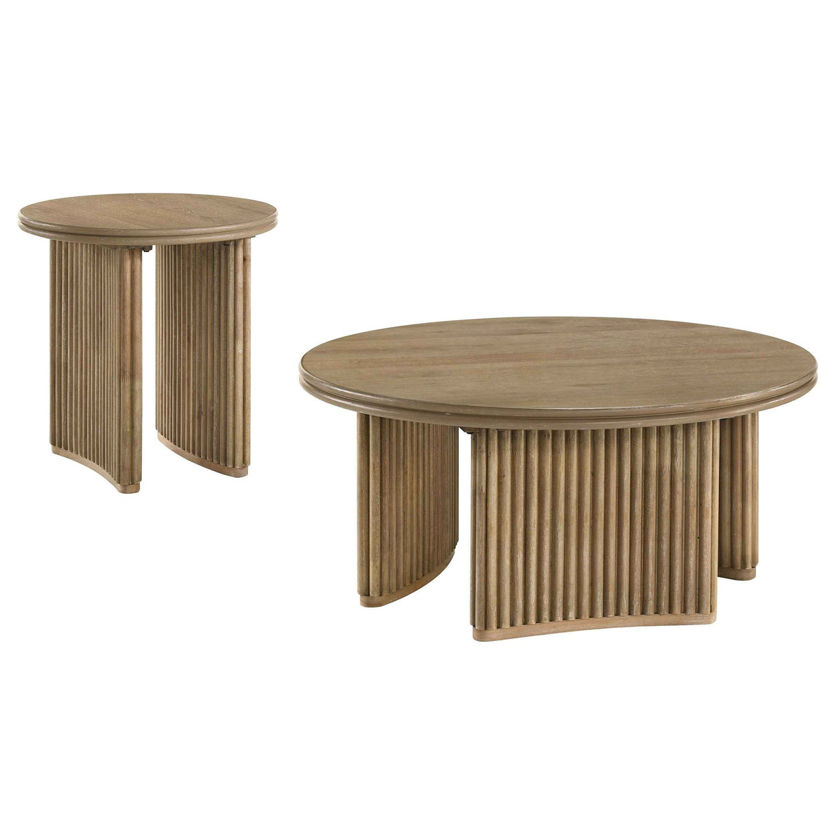 Adina Distressed Light Brown 2-piece Round Coffee Table Set by Coaster at Eve Furniture