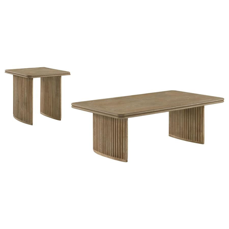 Adina Distressed Light Brown 2-Piece Wood Coffee Table Set by Coaster at Eve Furniture
