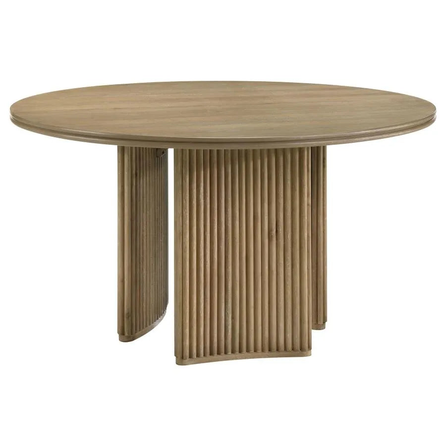 Adina Distressed Light Brown 5-Piece Round Dining Room Set by Coaster at Eve Furniture