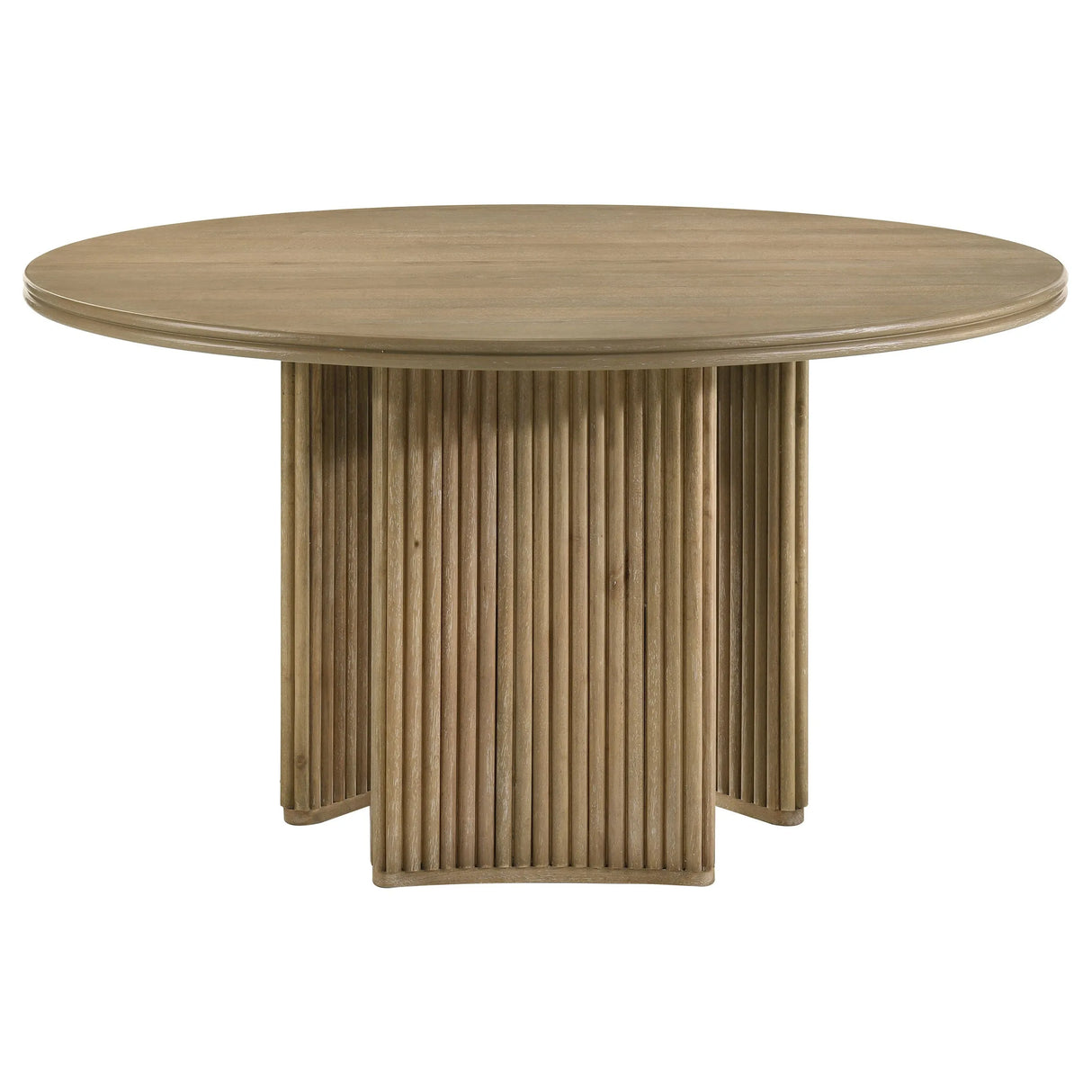 Adina Distressed Light Brown 53-inch Round Wood Dining Table by Coaster at Eve Furniture