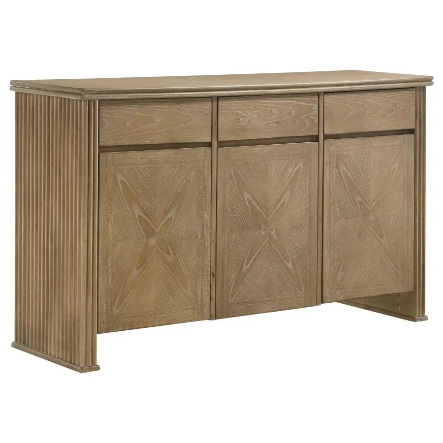 Adina Distressed Light Brown 8-Piece Extension Dining Set with Sideboard by Coaster at Eve Furniture