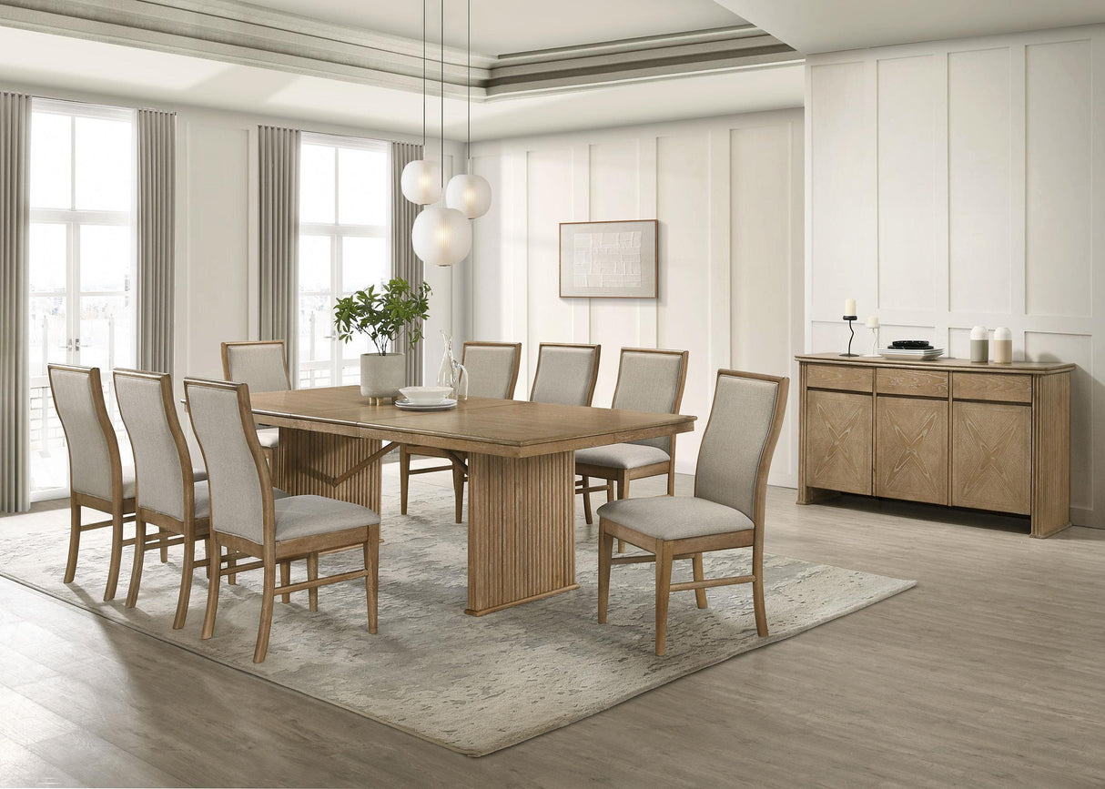 Adina Distressed Light Brown Wood Extendable Dining Table by Coaster at Eve Furniture
